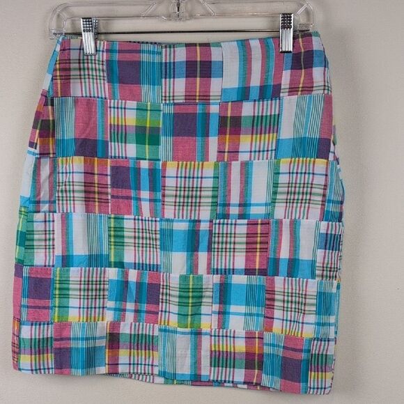 Talbot's Colorful Cotton Plaid Patchwork Women's A-line Skirt Size 2 NWT - Picture 7 of 7